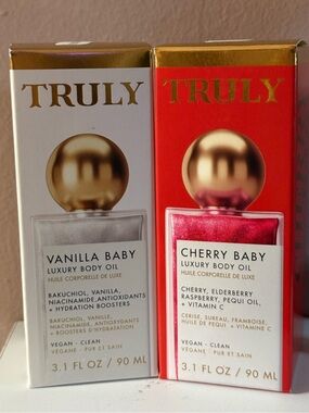 TRULY Cherry Baby & Vanilla Baby Luxury Body Oil Duo -